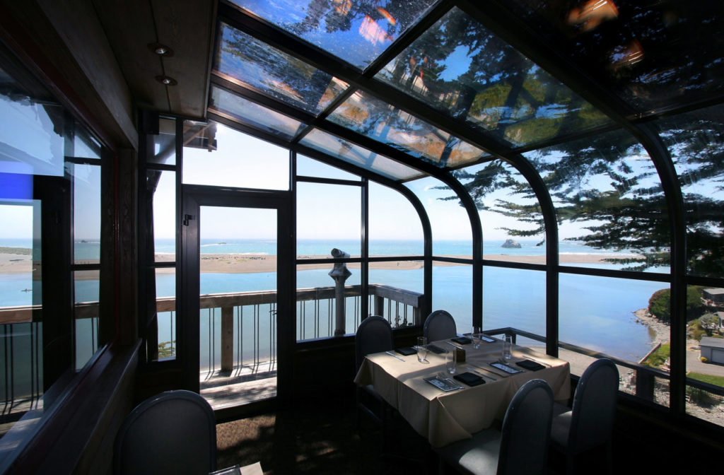 The view from the River's End restaurant is a sweeping panorama of the Pacific at Jenner where the Russian River flows into the ocean.