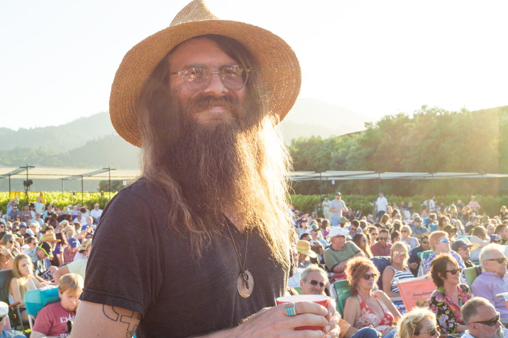Zac Clark catches Allen Stone's set at Robert Mondavi Winery before hitting the stage himself. (Estefany Gonzalez)