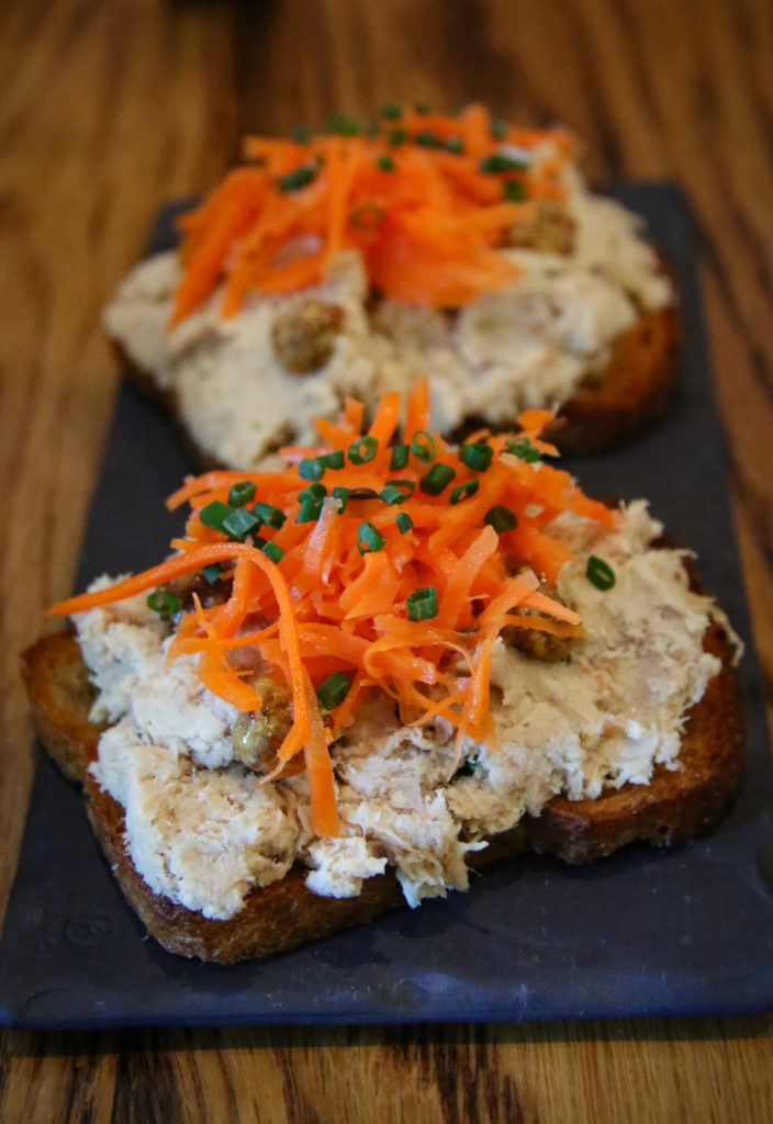 Rabbit rillette with pickled carrots at Brass Rabbit in Healdsburg. Heather Irwin/PD