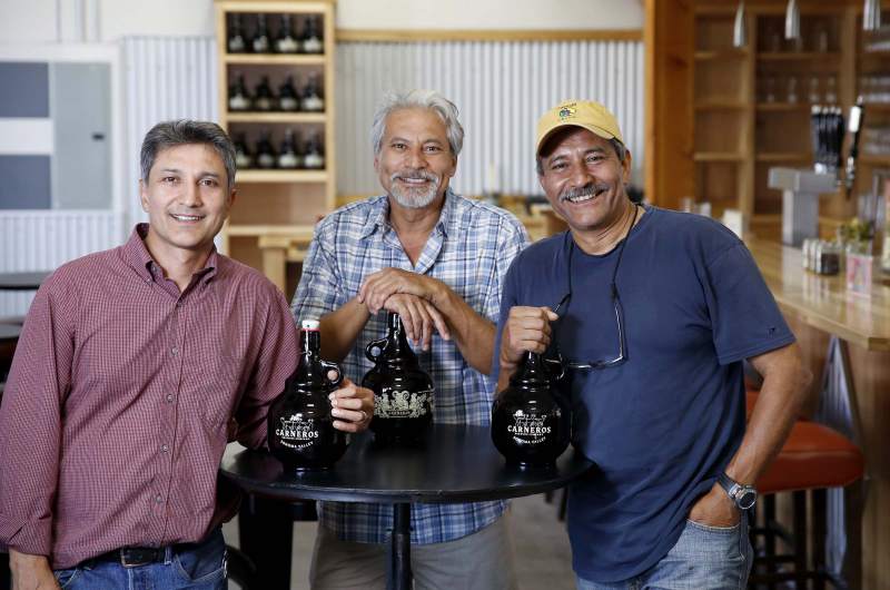 Carneros Brewing Company brothers (left to right) Jesus, Armando, and Pedro Ceja.
