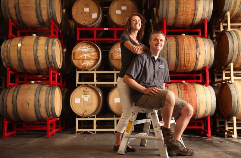 Natalie and Vinnie is Vinnie's coveted place, the barrel room. (Press Democrat)