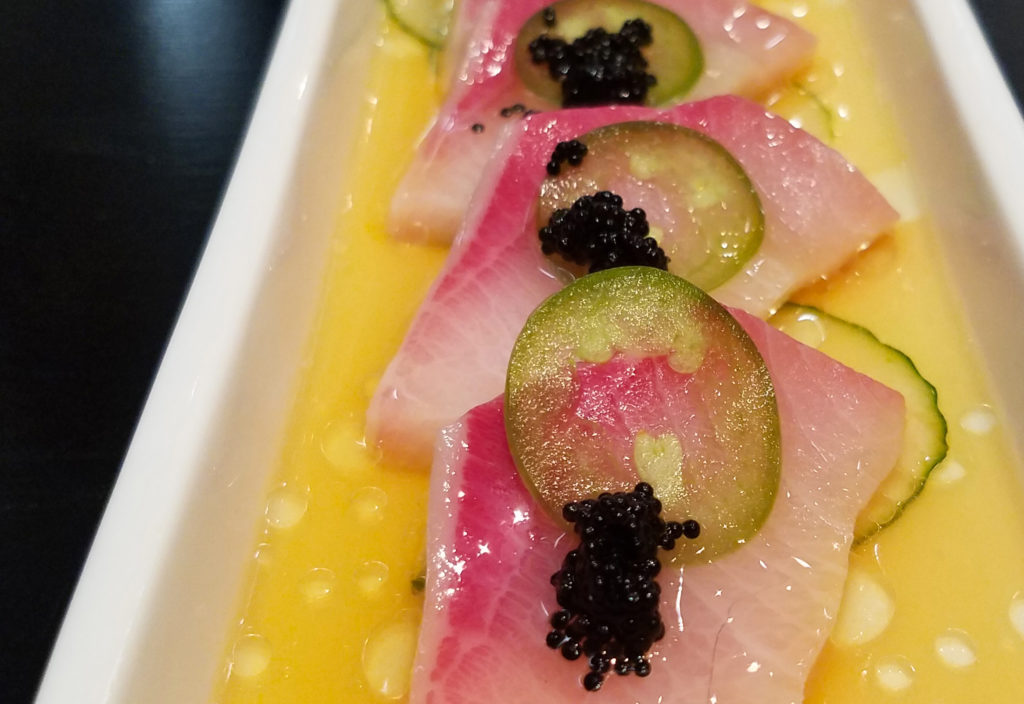 Hamachi crudo at Miso Good Ramen in Santa Rosa. Heather Irwin/PD