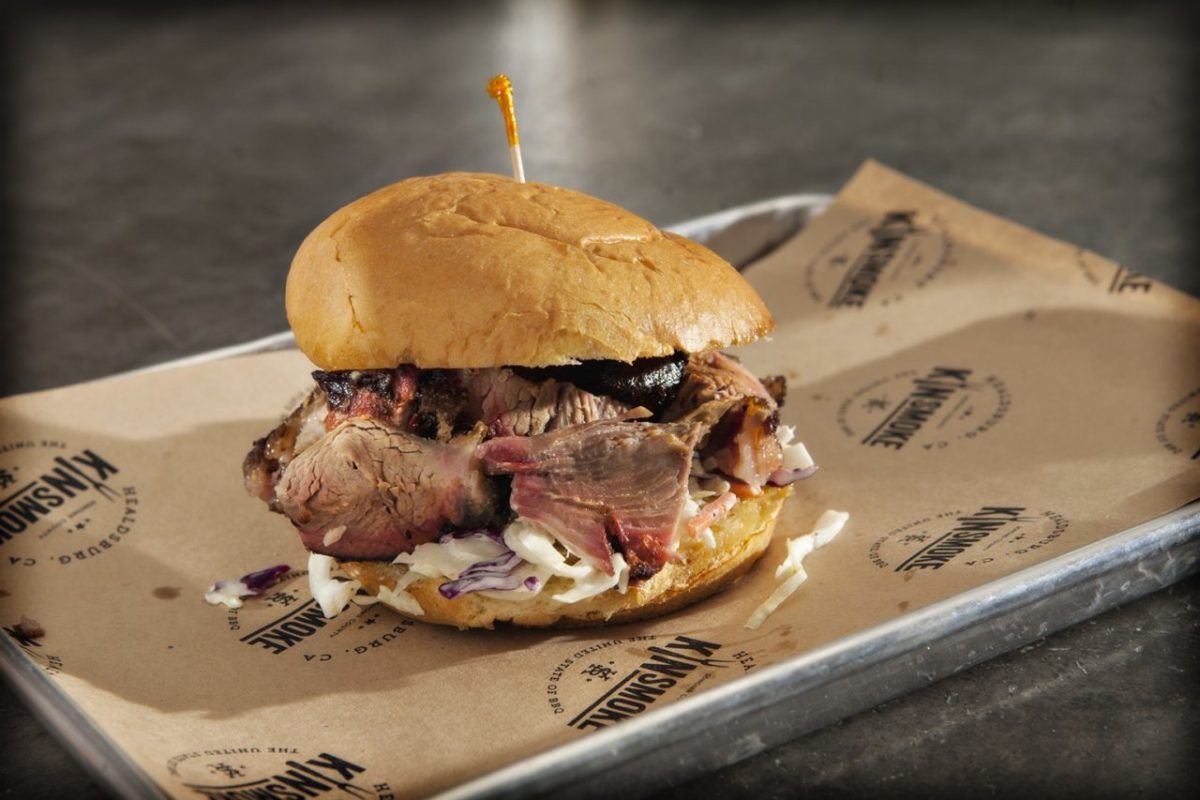 Brisket and apple slaw sandwich from Kinsmoke in Healdsburg. (Courtesy of Kinsmoke)