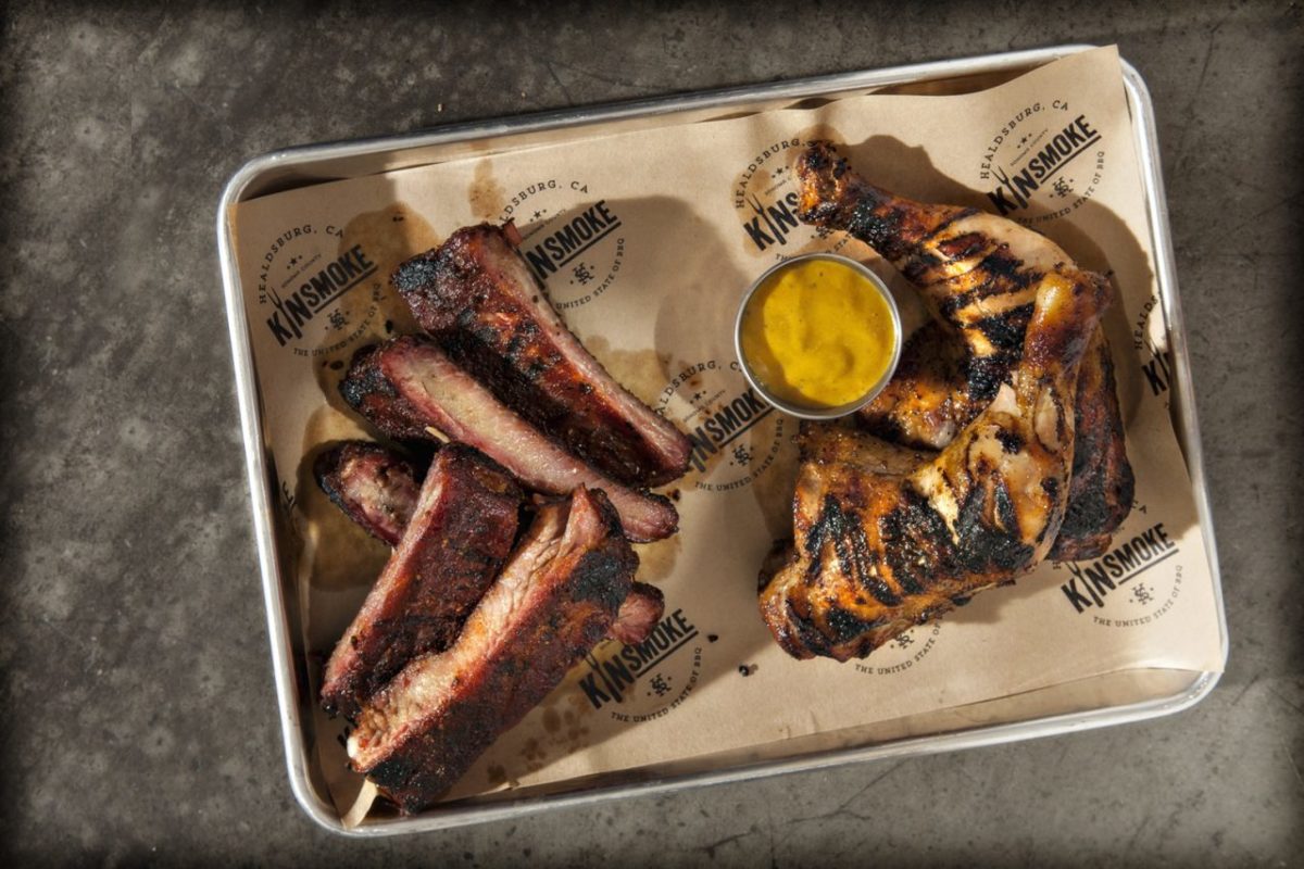 St. Louis style pork ribs and chicken legs from KINSmoke. (Courtesy photo)