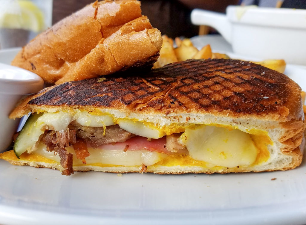 Cubano sandwich at 2 Tread Brewing Co. The downtown Santa Rosa brewpub and restaurant offers a full menu for lunch an dinner. Heather Irwin/PD