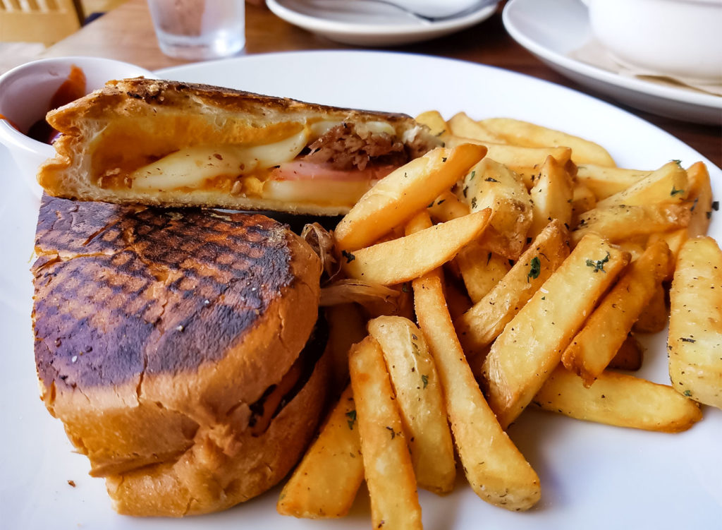 Cubano sandwich at 2 Tread Brewing Co. The downtown Santa Rosa brewpub and restaurant offers a full menu for lunch an dinner. Heather Irwin/PD