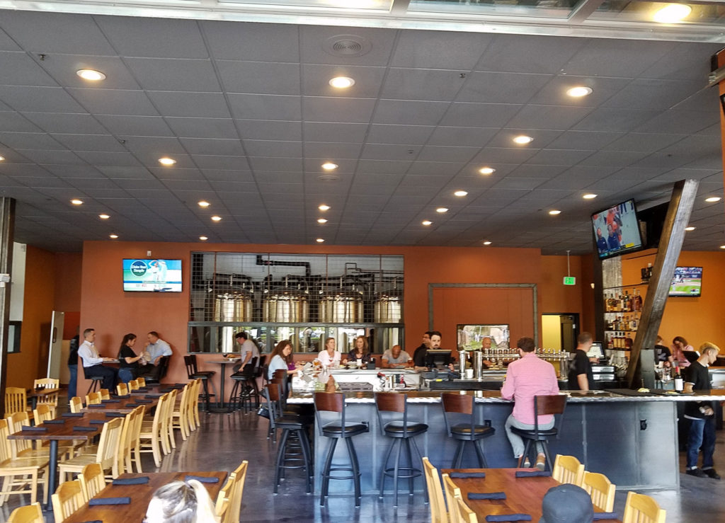 Interior at Two Tread. The downtown Santa Rosa brewpub and restaurant offers a full menu for lunch an dinner. Heather Irwin/PD