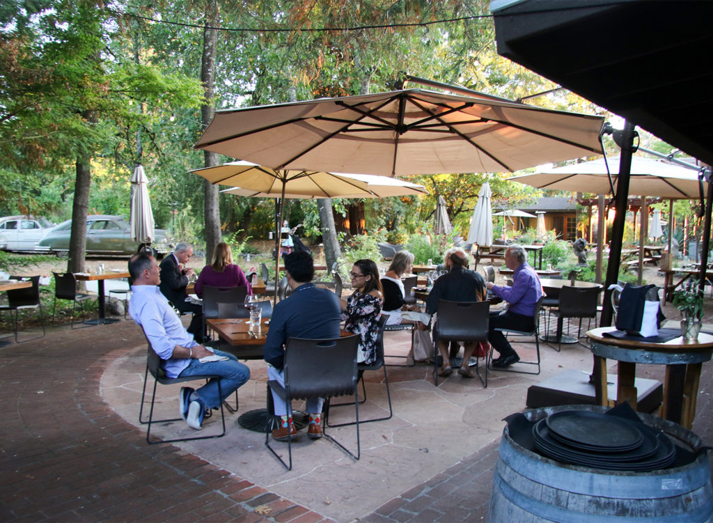 Patio at Russian River Vineyards restaurant and tasting room in Forestville. Heather Irwin/PD