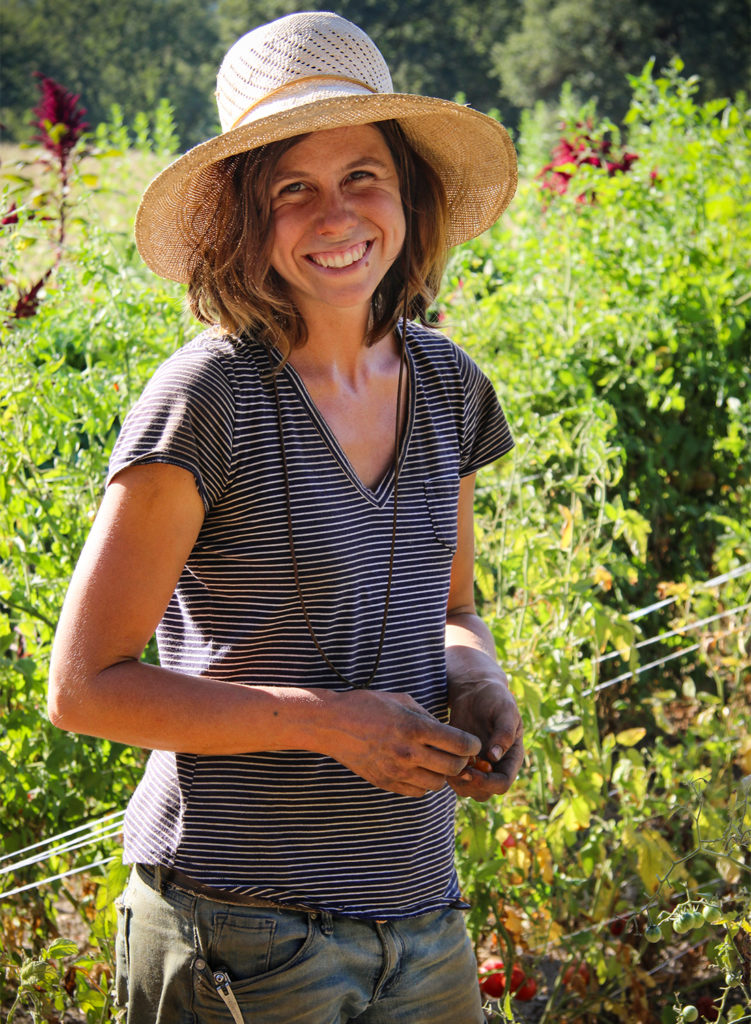 Farmer Kayta Brady at the Russian River Vineyards Farm i Forestville. The 1 acre farm provides much of the restaurant’s produce. Heather Irwin/PD
