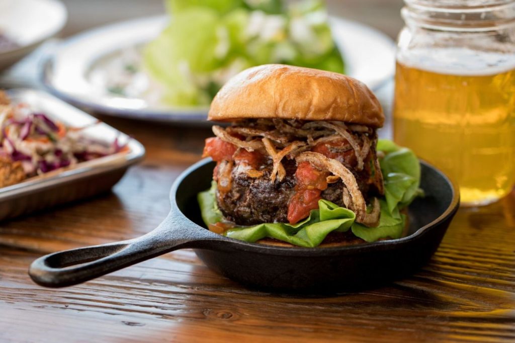 Burger at Chicken Pharm in Petaluma. (Photo by Paige Green)