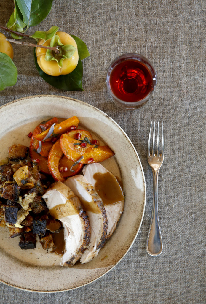 Hassle-free Thanksgiving dinner at Healdsburg SHED includes turkey breasts, stuffing, gravy and squash. (Photo by Beth Schlanker)