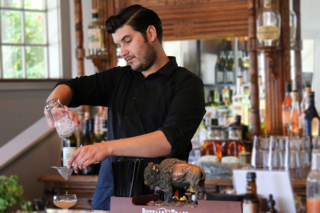 Mixing drinks at the Golden Pig in Hopland. Heather Irwin/PD