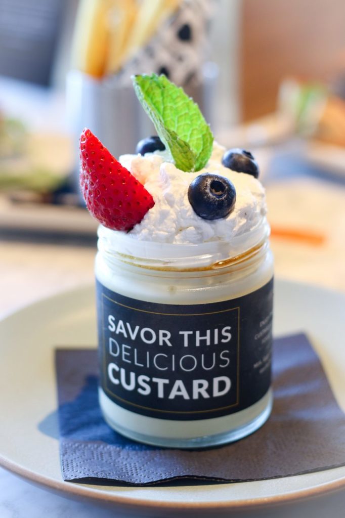 Egg custard at The Golden Pig in Hopland. (Heather Irwin/The Press Democrat)