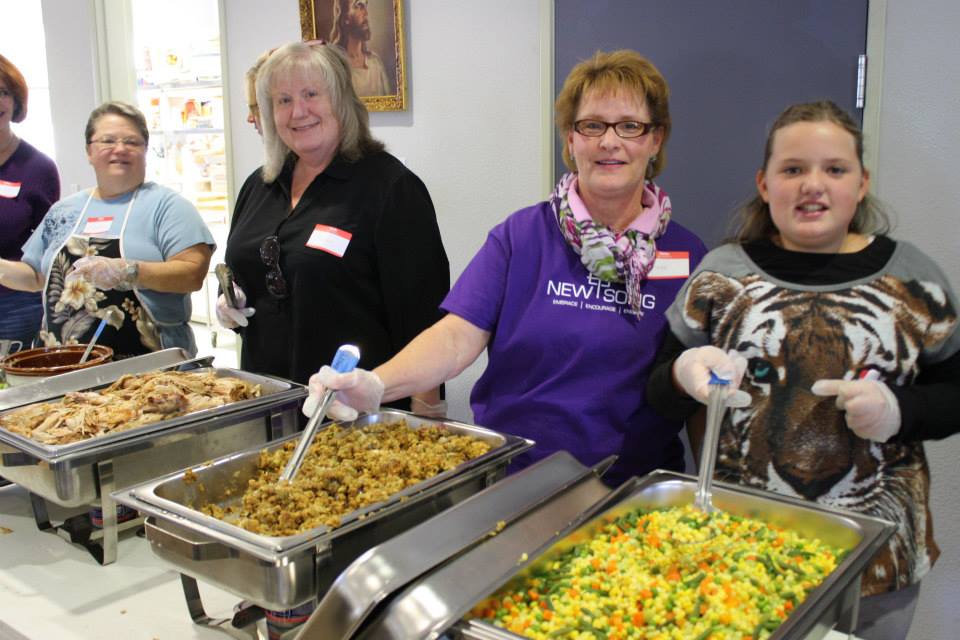 Volunteers serving up Thanksgiving dinner at Windsor Community United Methodist Church. They'll be offering free meals on November 18. (Courtesy photo)