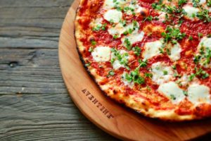 The Pizza Margherita is served at Aventine Glen Ellen (Conner Jay/The Press Democrat)