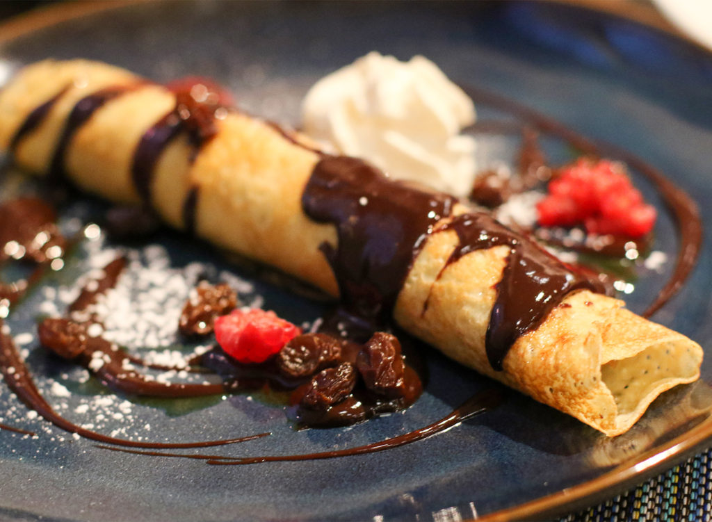Crepe with walnut cream and chocolate ganache at Tisza Bistro in Windsor. Heather Irwin/PD