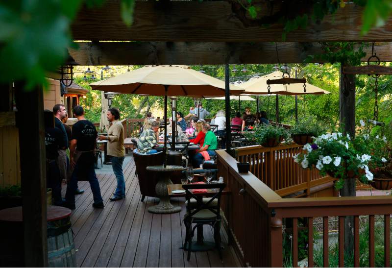 The patio at Aventine Glen Ellen. (Connery Jay/The Press Democrat)