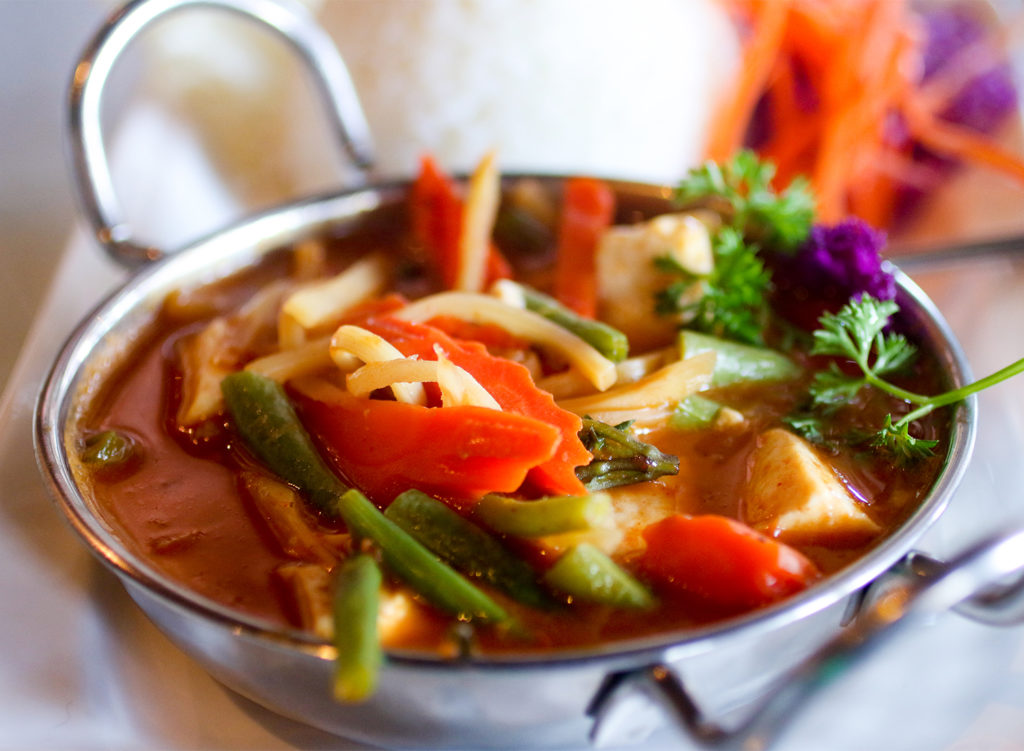 Red curry at Spring Thai restaurant in Cotati. (Heather Irwin / The Press Democrat)