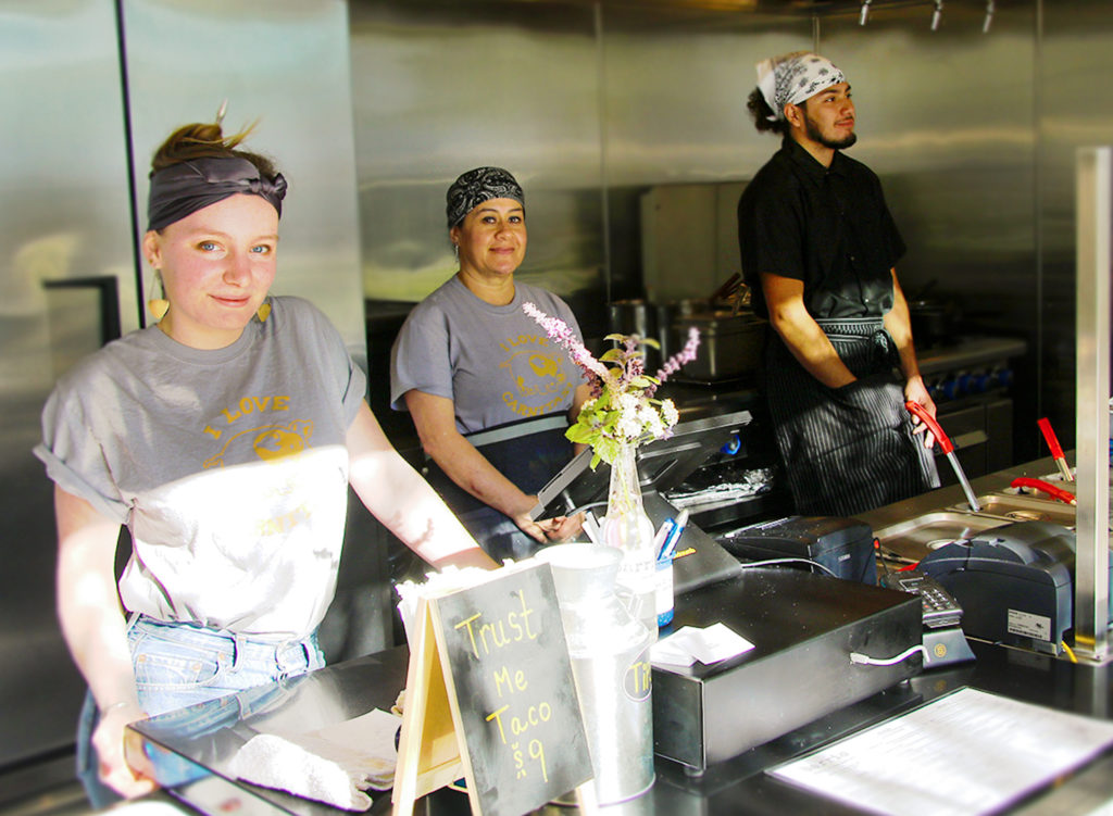 Staff at Barrio Fresca Cocina Mexicana, a walk-up cantina that recently opened in Sebastopol’s Barlow Center. Heather Irwin/PD
