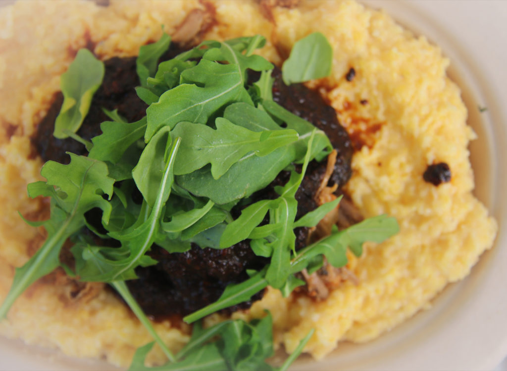 Polenta at Barrio Fresca Cocina Mexicana, a walk-up cantina that recently opened in Sebastopol’s Barlow Center. Heather Irwin/PD