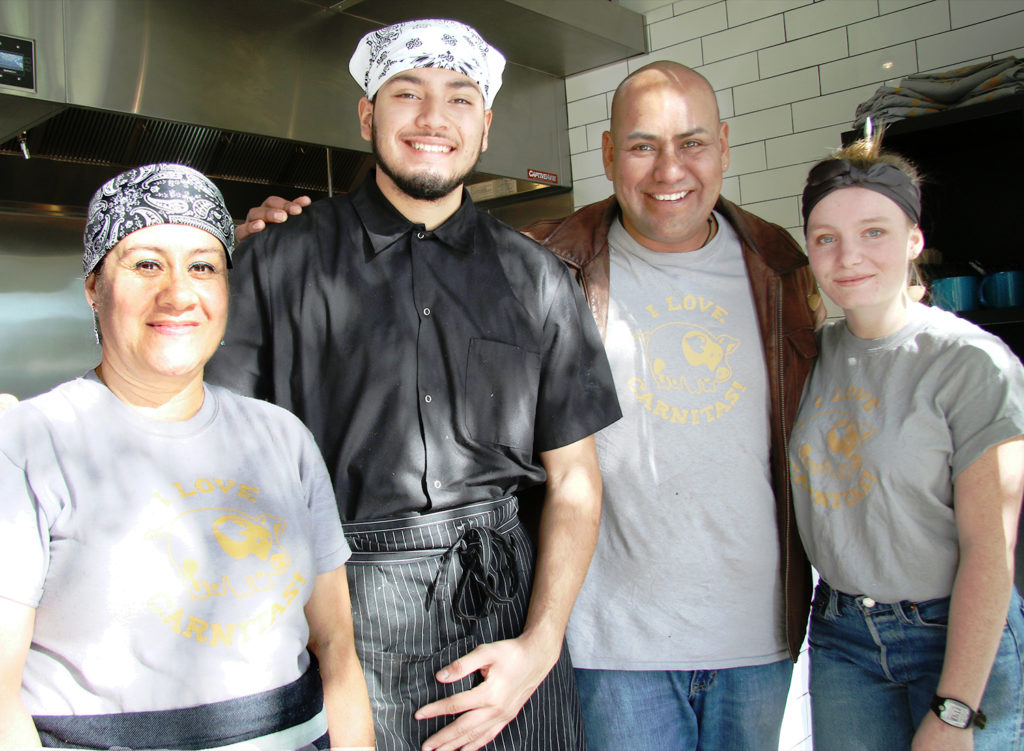Staff at Barrio Fresca Cocina Mexicana, a walk-up cantina that recently opened in Sebastopol’s Barlow Center. Heather Irwin/PD