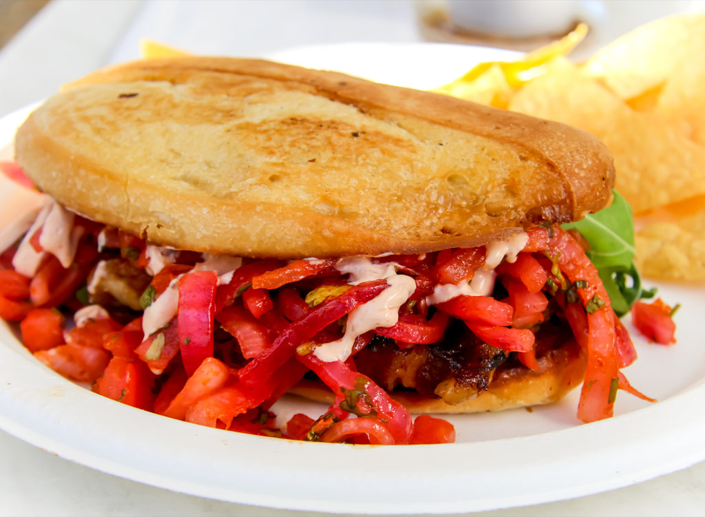 Torta sandwich at Barrio Fresca Cocina Mexicana, a walk-up cantina that recently opened in Sebastopol’s Barlow Center.