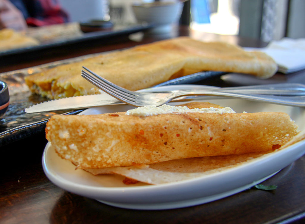 Paneer Dosa from the Indian Street Food menu at Bibi's Burger Bar in Santa Rosa. Heather Irwin/PD