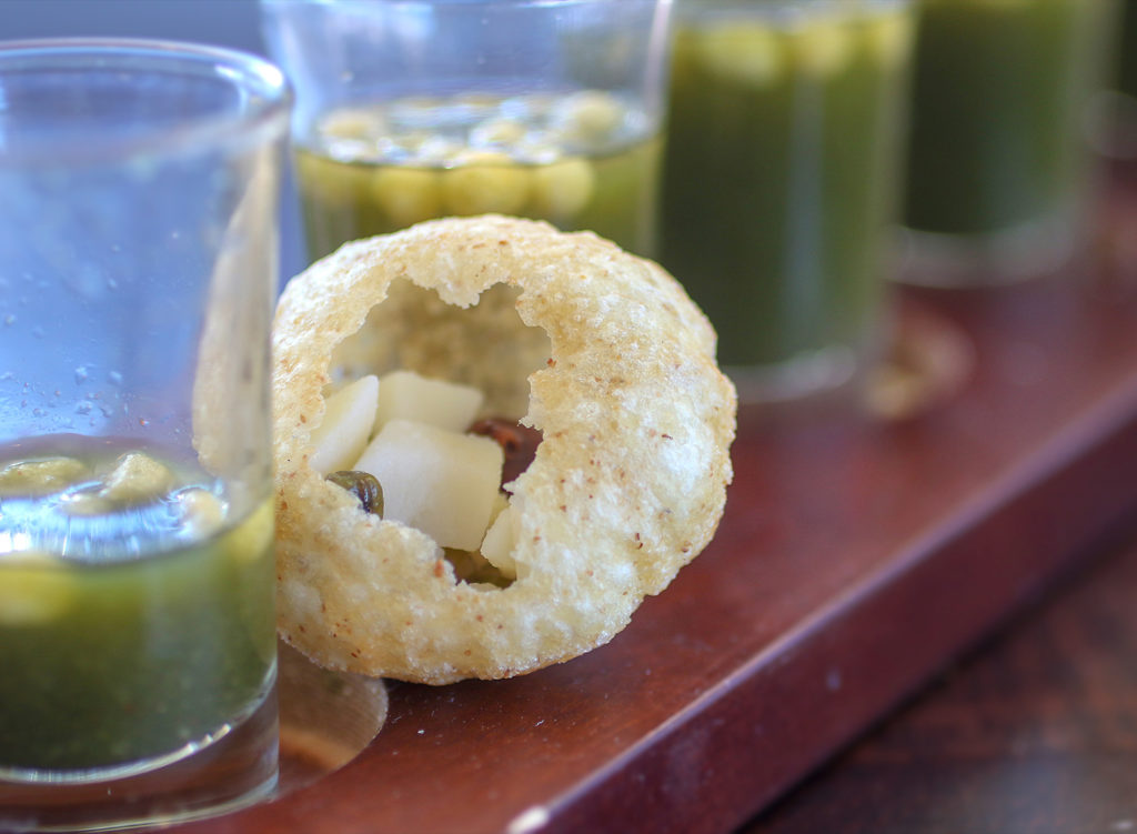 Paani-Puri Shooters from the Indian Street Food menu at Bibi's Burger Bar in Santa Rosa. Heather Irwin/PD