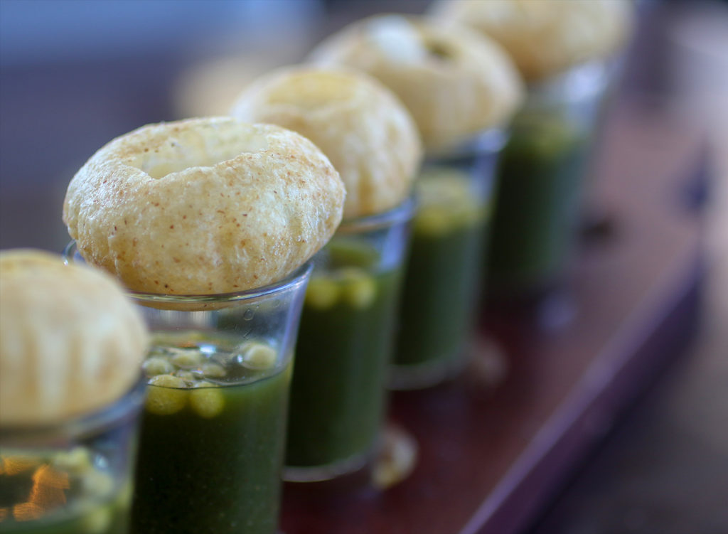 Paani-Puri Shooters from the Indian Street Food menu at Bibi's Burger Bar in Santa Rosa. Heather Irwin/PD