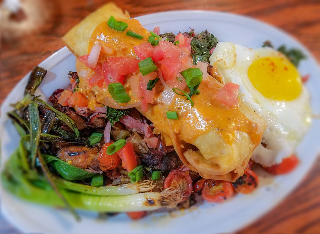 Breakfast chimichanga from Damon Gault at Sprenger's Tap Room, one of the best Sonoma County restaurant dishes of 2017. Heather Irwin/PD