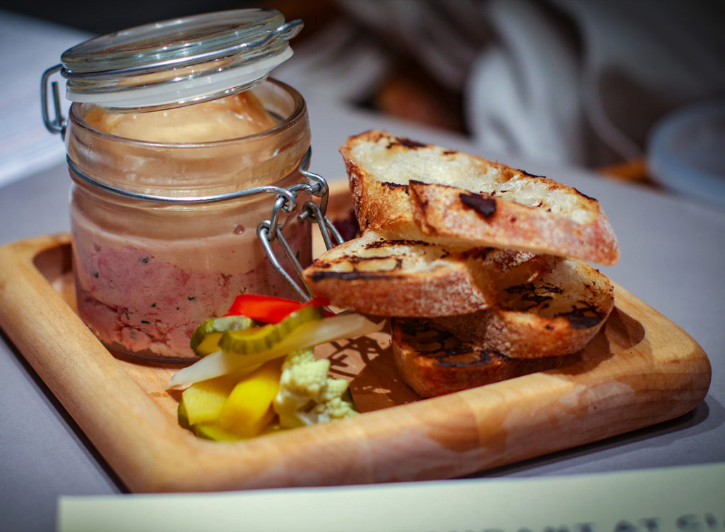 Chicken liver toast at the CIA at Copia in Napa (not Sonoma, but close), one of the best Sonoma County restaurants dishes of 2017