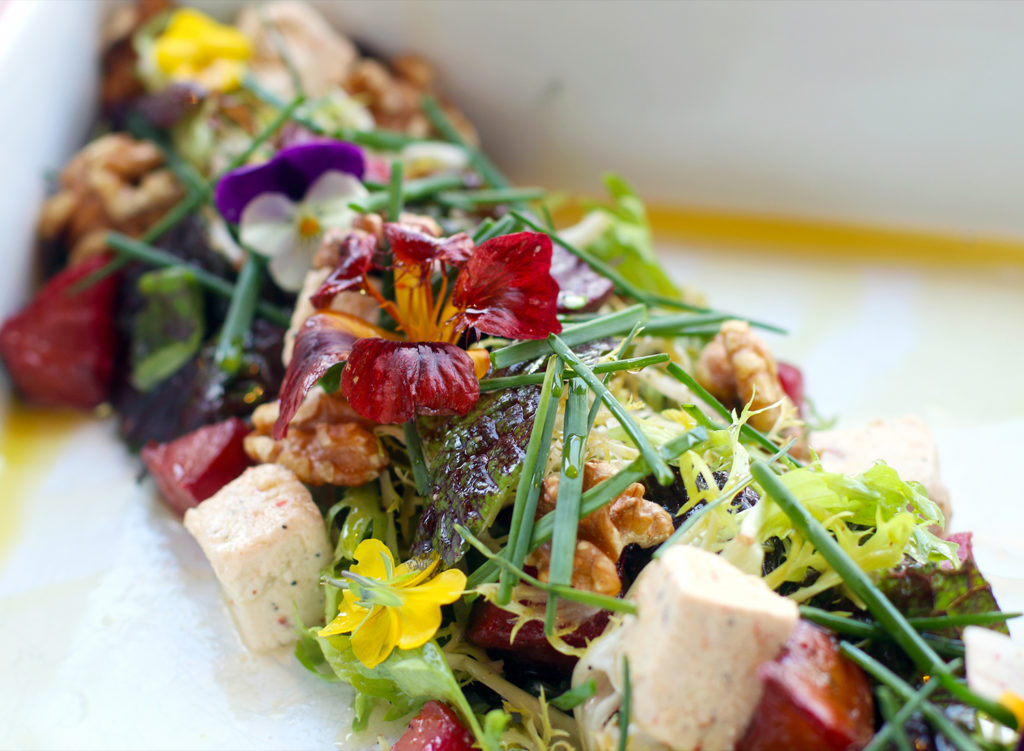 Salad with Cheevo goat cheese at Brewsters in Petaluma, one of the best Sonoma County restaurants dishes of 2017