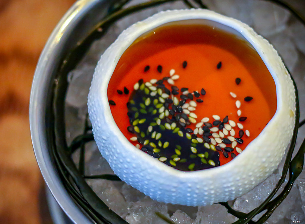 Uni at Brass Pig in Healdsburg, one of the best Sonoma County restaurant dishes of 2017. Heather Irwin/PD