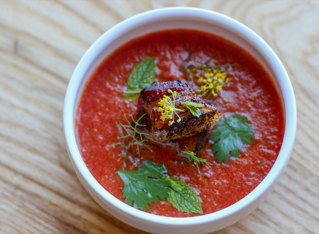 Tomato soup at Thistle Meats in Petaluma, one of the best Sonoma County restaurant dishes of 2017. Heather Irwin/PD