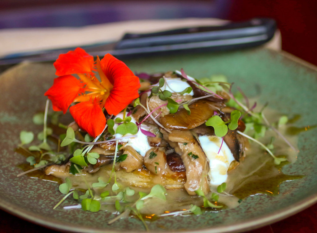 Mushroom tartine at Kitchen 335 in Healdsburg, one of the best Sonoma County restaurant dishes of 2017. Heather Irwin/PD