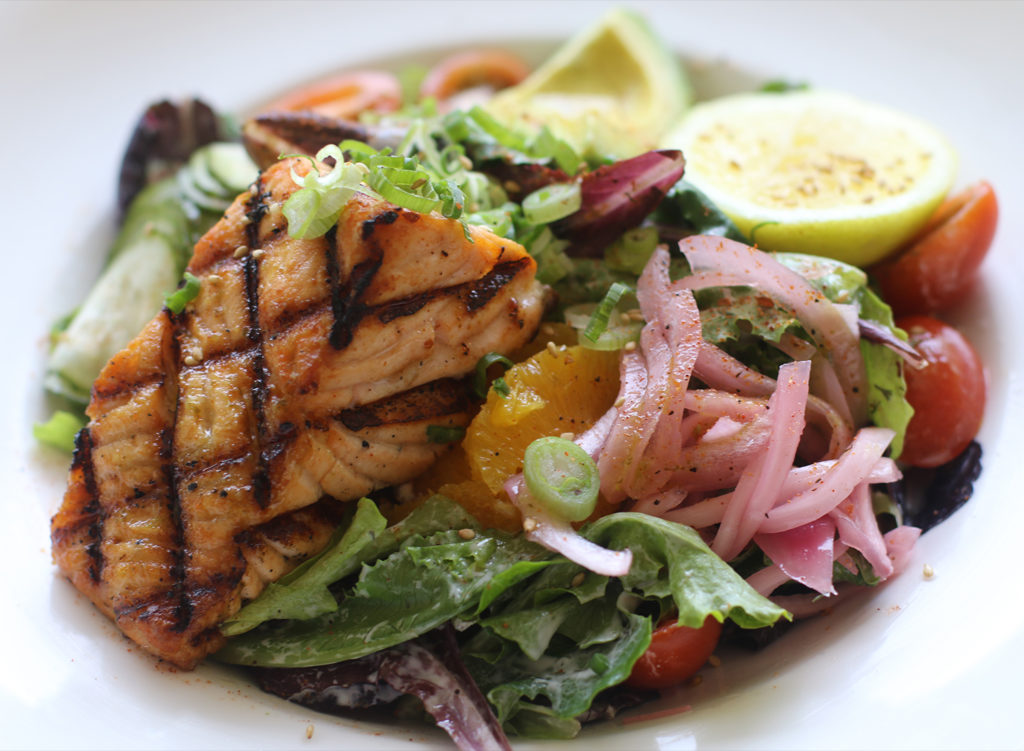 Salmon Salad at Reel Fish in Sonoma, one of the best Sonoma County restaurant dishes of 2017. Heather Irwin/PD