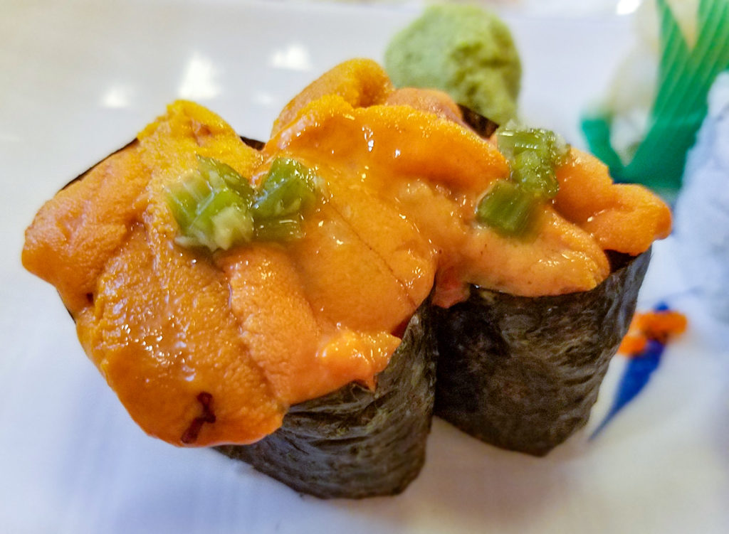 Hokkaido uni at Shogun Japanese in Santa Rosa -- a taste of the sea, one of the best Sonoma County restaurant dishes of 2017. Heather Irwin/PD
