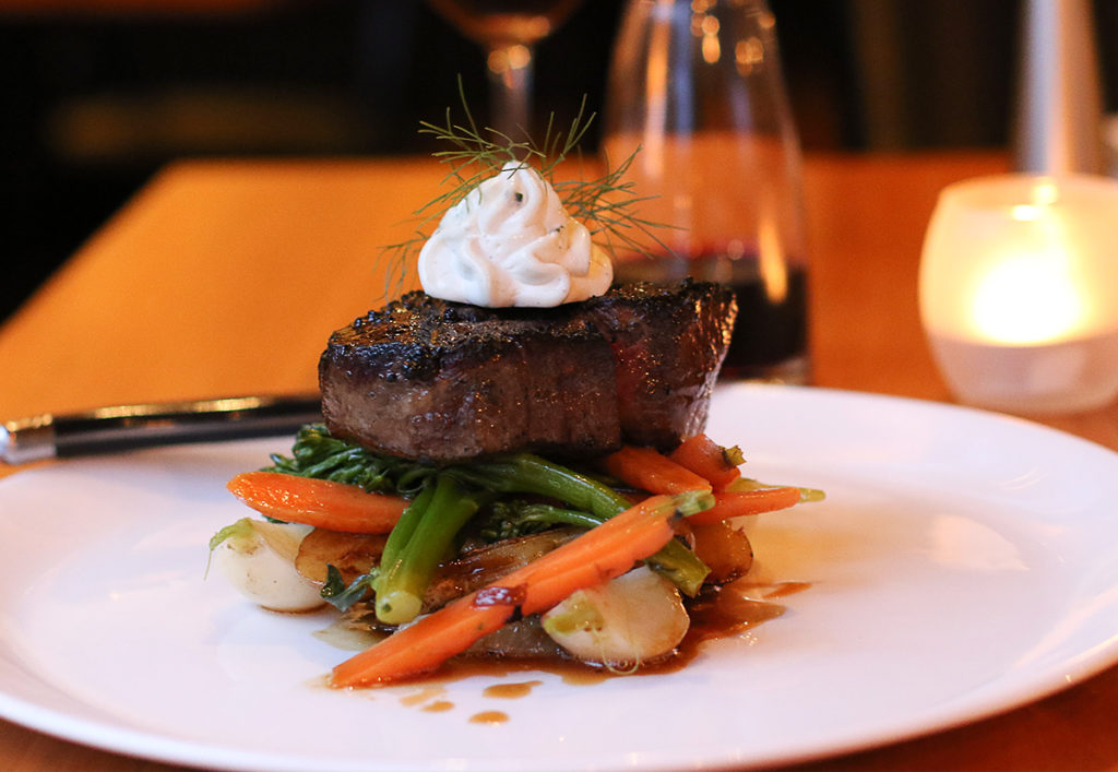Petite filet steak at Salt and Stone Restaurant in Sonoma County, Kenwood. Heather Irwin/PD