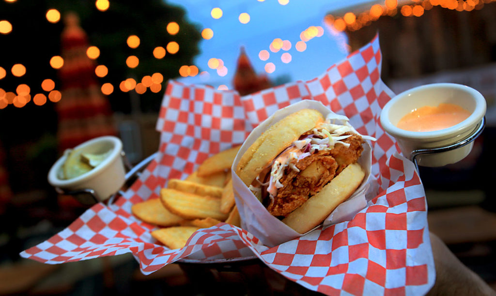 The fried chicken sandwich at the Twin Oaks Roadhouse in Penngrove. (Kent Porter / The Press Democrat)