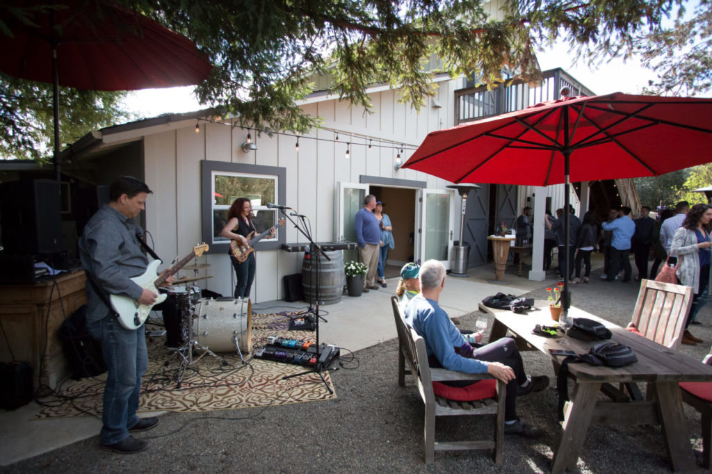 Guests gather at La Rochelle winery during Savor Sonoma Valley 2017 Saturday, March 18, 2017. Seventeen area wineries participated in the barrel tasting event. (Jeremy Portje / For The Press Democrat)
