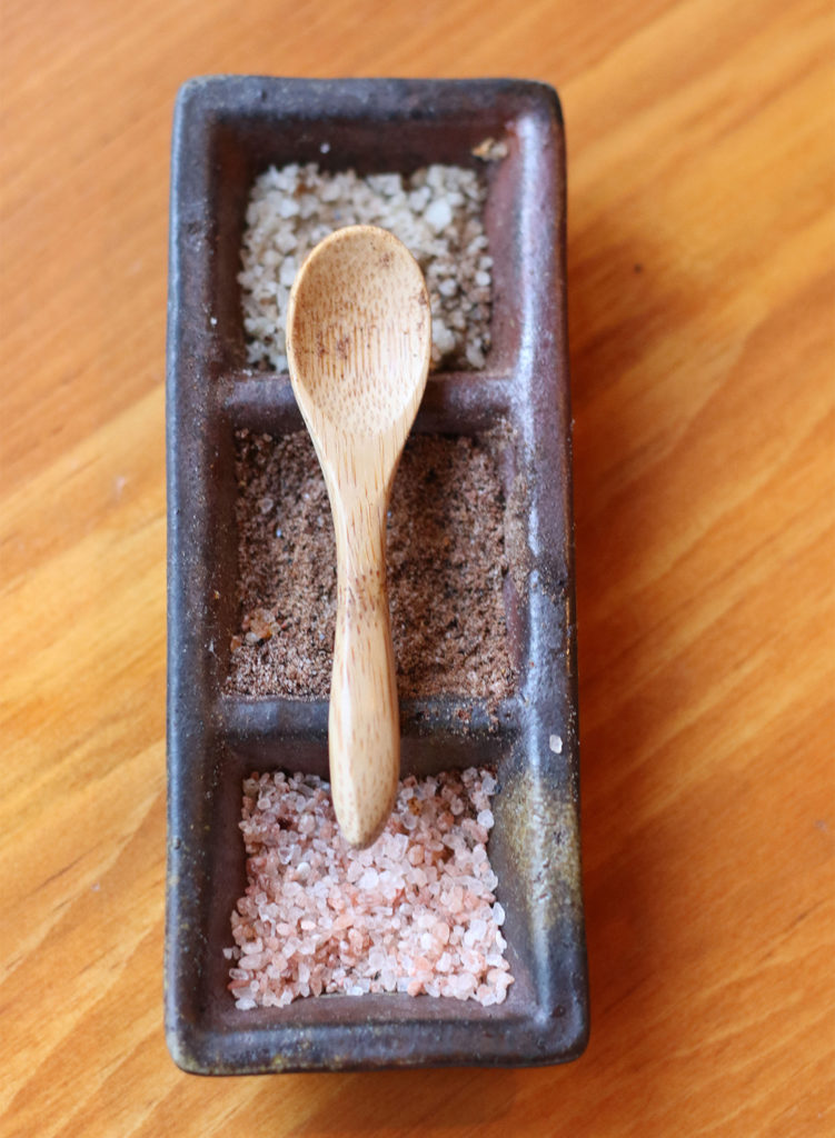Salt and Stone Restaurant has three kinds of salt at the table, including Arturo's Spicy Salt. Heather Irwin/PD