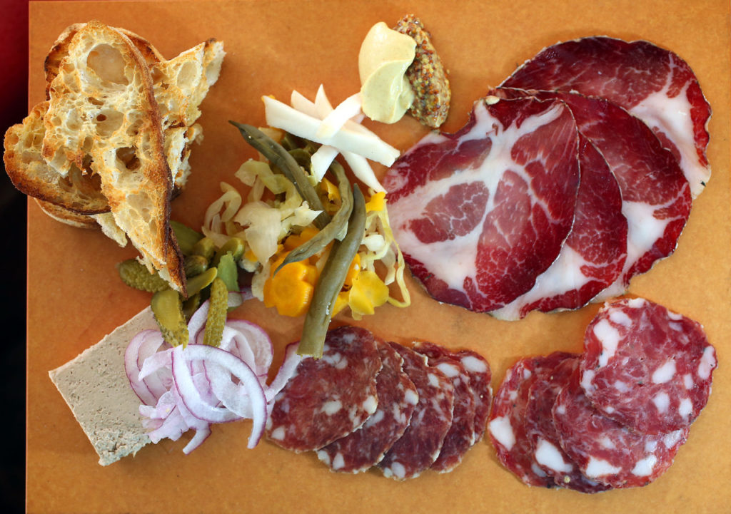 7/6/2014:D3: The Butchers Board served at Central Market in Petaluma is sophisticated rusticity. PC: The Butchers Board served at Central Market in Petaluma, Tuesday, July 1, 2014. (Crista Jeremiason / The Press Democrat)