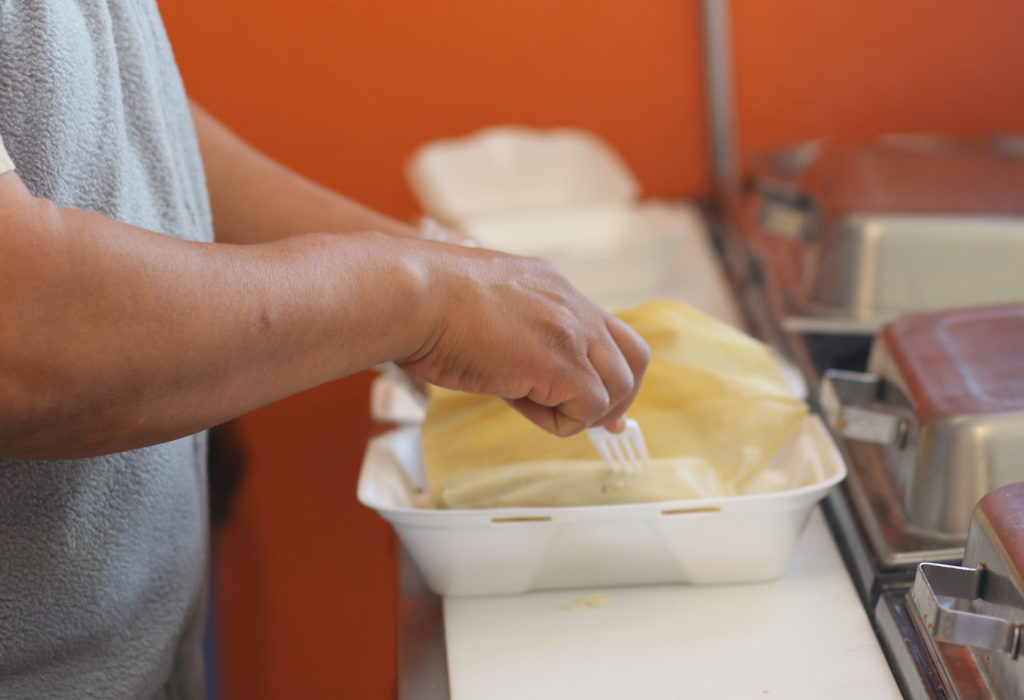 Manuel making tamales at Tamales Mana in Santa Rosa. Heather Irwin/PD