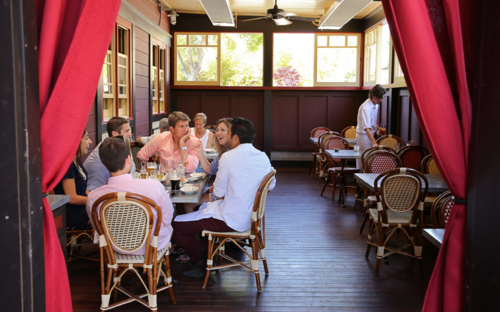 The patio dining area at Underwood Bar and Bistro, in Graton, on Wednesday, April 29, 2015. (Christopher Chung/ The Press Democrat)