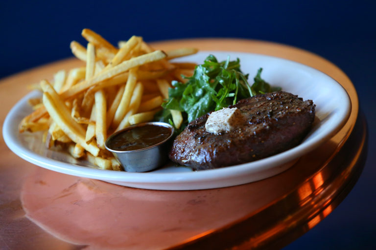 Flat Iron Steak Frites at Underwood Bar and Bistro in Graton. (Christopher Chung/The Press Democrat)