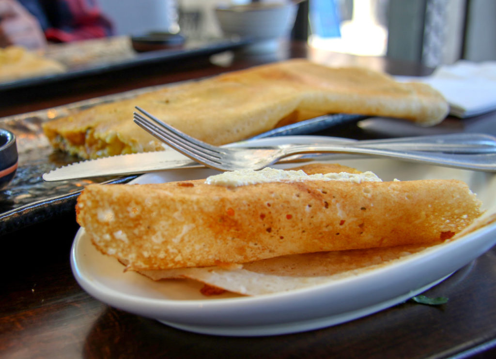 Dosa from the Indian Street Food Menu at Bibi's Burger Bar in Santa Rosa. Heather Irwin/PD