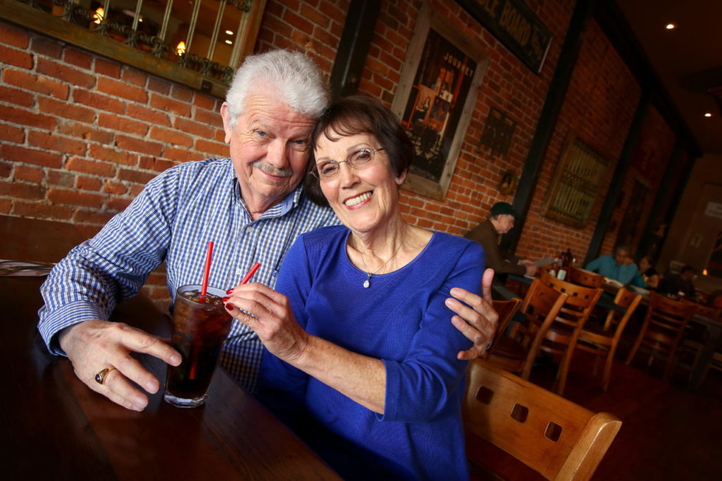 2/8/2015:D1:Jim and Charnell Davis: Their first date was at the Pine Cone Restaurant, now the Gypsy Cafe, in Sebastopol in 1960. Jim discovered that he only had enough money for one Cherry Coke, which they shared. They were married four years later, in 1964, and celebrated their 50th wedding anniversary in 2014. PC:Jim and Charnell Davis had their first date at the Pine Cone Restaurant, now Gypsy Cafe, in Sebastopol in 1960. Jim discovered that he only had enough money for one Cherry Coke, which they shared. They were married four years later, in 1964, and celebrated their 50th wedding anniversary in 2014. (Christopher Chung/ The Press Democrat)