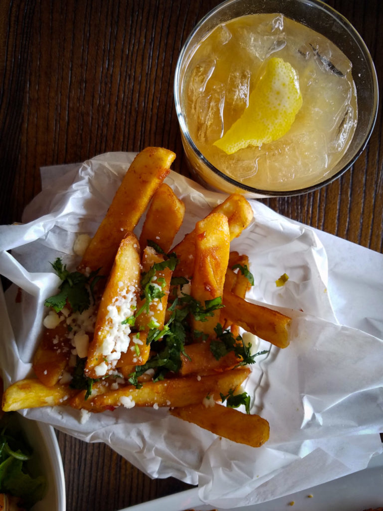 Tamarind cocktail with Cascabel fries at Cascabel Mexican restaurant and grill in Santa Rosa. Heather Irwin/PD