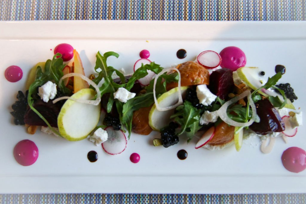 Beet salad at Tisza Bistro in Windsor. (Heather Irwin/Sonoma Magazine)