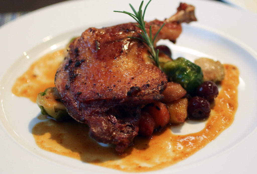 Duck confit at Tisza Bistro in Windsor. (Heather Irwin/Sonoma Magazine)